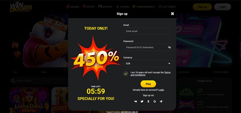 Online Online Casino Experience at Victory Diggers Online Casino